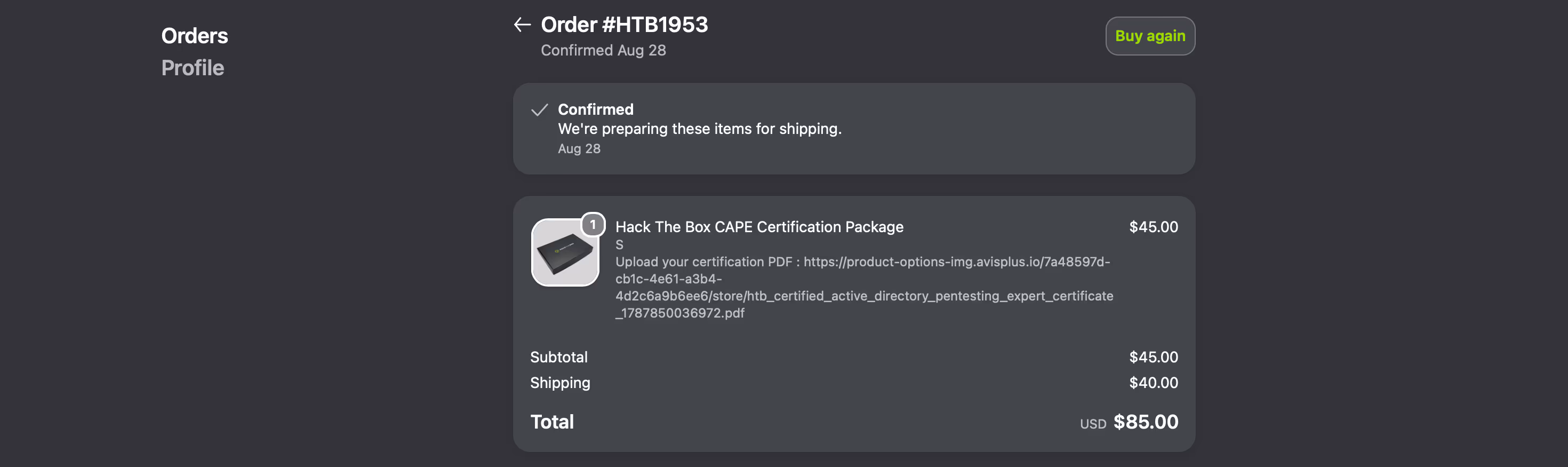 CAPE Certification Review and Guideline · physical certification package order