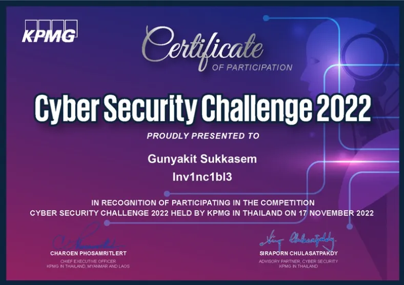 KPMG Cyber Security Challenge 2022 · screenshot 1