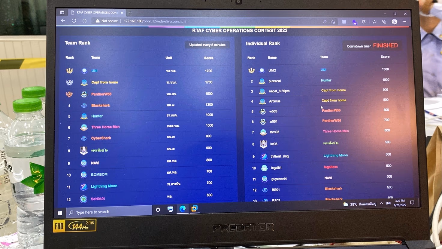 RTAF Cyber Operations Contest 2022 · screenshot 1