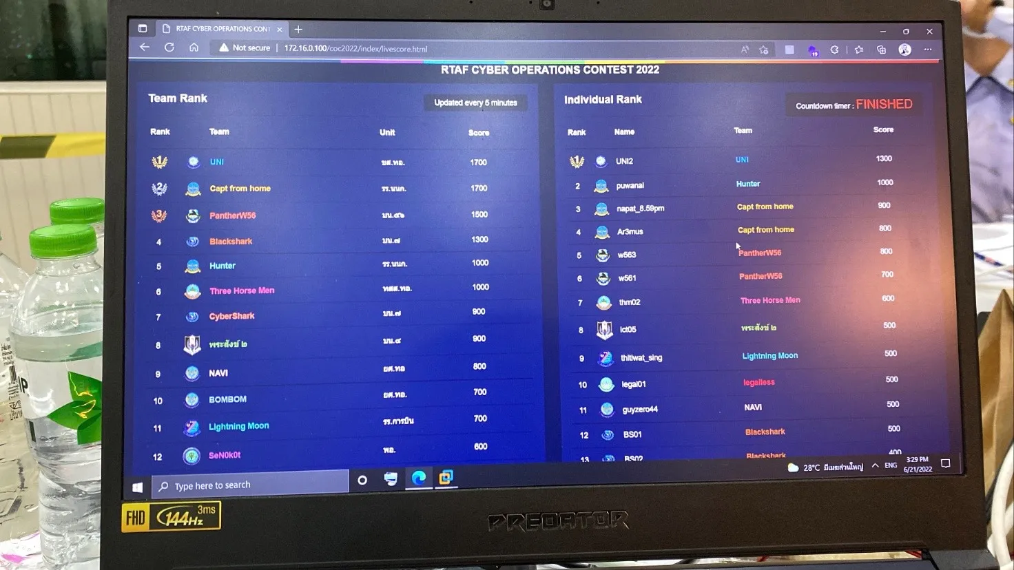 RTAF Cyber Operations Contest 2022 · screenshot 1