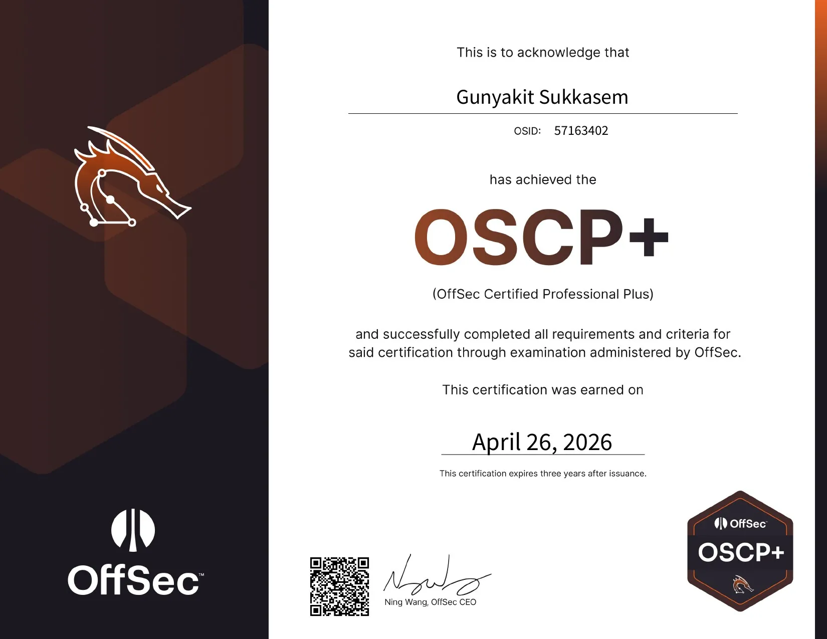 OSCP+ · OffSec Certified Professional+