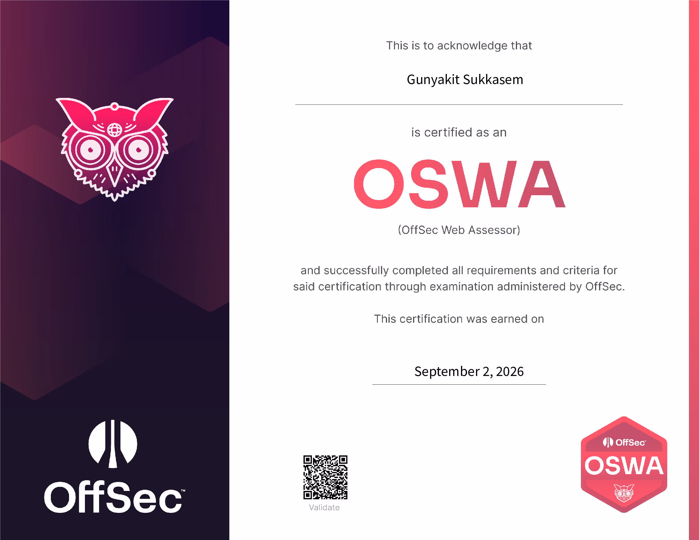 OSWA Certification Review and Guideline
